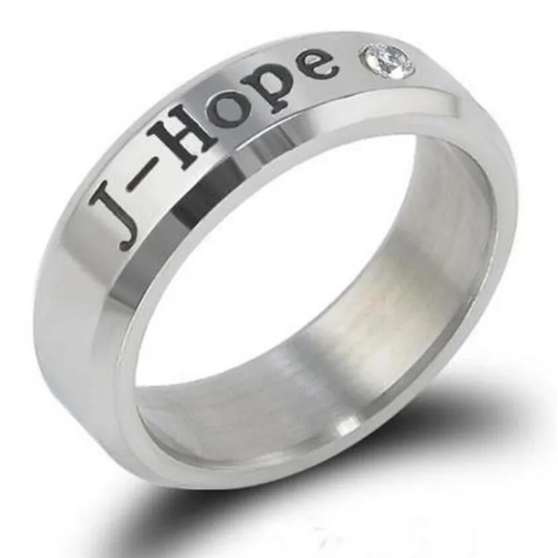 Kpop кольцо из нержавеющей стали JHOPE кольца ювелирные изделия кольца аксессуары для мужчин женщин женские btss-Bangtans ювелирные изделия для мальчиков - Цвет: 2