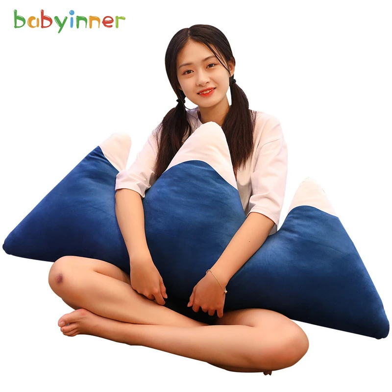 

Baby Inner 115*50cm Cartoon Snow Mountain Iceberg Cushion Bed Plush Waist Cushion Navy Blue and Dark Green Styles