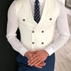 White Slim Fit Men Vest with Double Breasted One Piece Custom Male Suit Wasitcoat Peaked Lapel Wedding Gromsmen Waist Coat New 4
