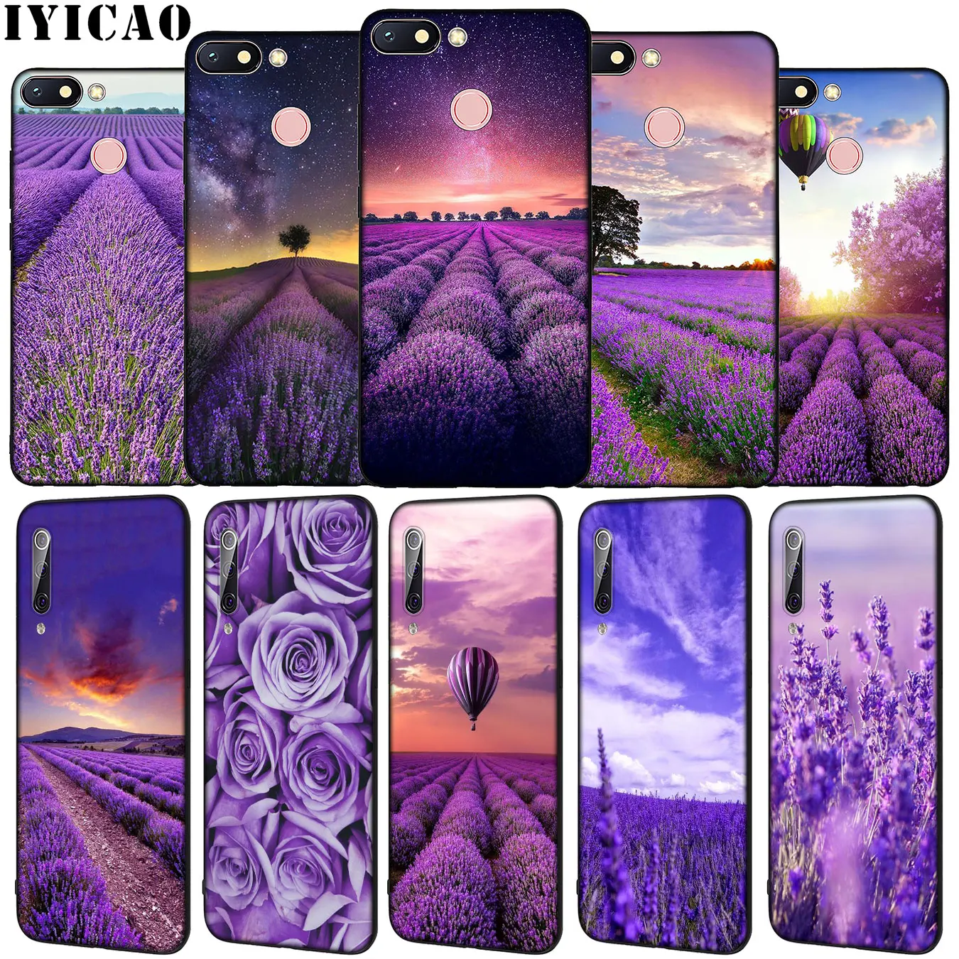 IYICAO Lavender Fields Purple Flower Soft Silicone Phone Case for Xiaomi Redmi Note 8 8T 8A 7 7A 6 6A 5 5A GO S2 K30 K20 Pro | Мобильные