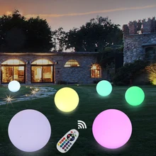 Светодиодный садовый ландшафтный светильник с пультом дистанционного управления RGB, для рождества, Нового года, красочный водонепроницаемый плавающий шар для бассейна