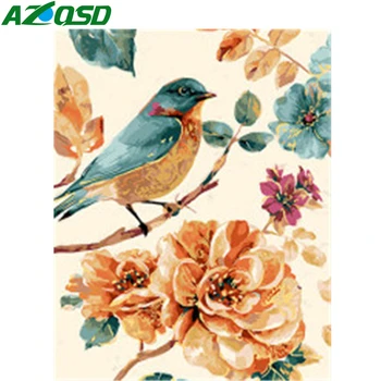 

AZQSD Coloring By Numbers DIY Unframe Animal Acrylic Paint Handpainted Gift Oil Painting By Numbers Birds Home Decoration