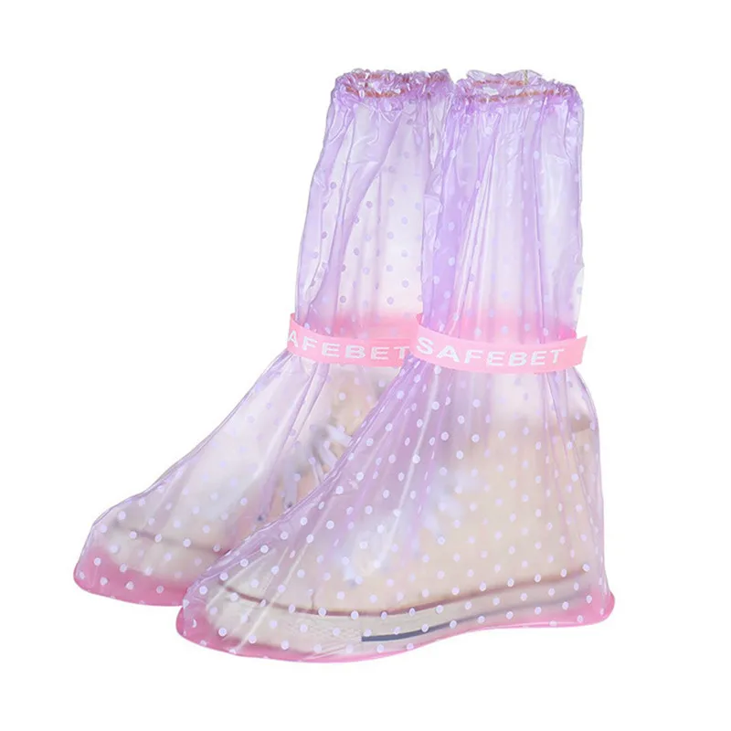 Взрослые водонепроницаемые плоские дождевые Чехлы для обуви с прочными для путешествий - Цвет: Purple(L)