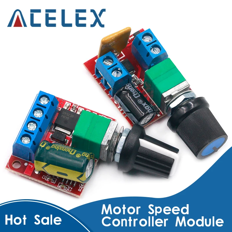 Mini DC 4 5 V 35V 5A 90W PWM Φ модуль регулятора скорости Переключатель платы управления 12V 24V