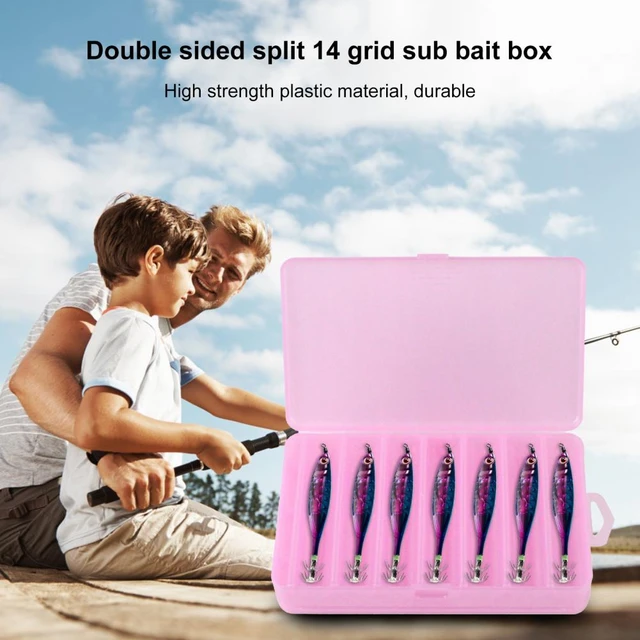 Great Fishing Tackle Box Easy to Carry Pink Wood Shrimp Box Double