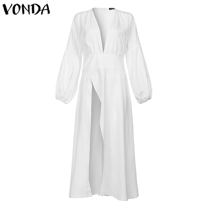 VONDA, Женская Осенняя модная длинная рубашка с длинным рукавом, блузки, Необычные туники, топы, Blusas Femininas, вечерние рубашки для беременных, 5XL