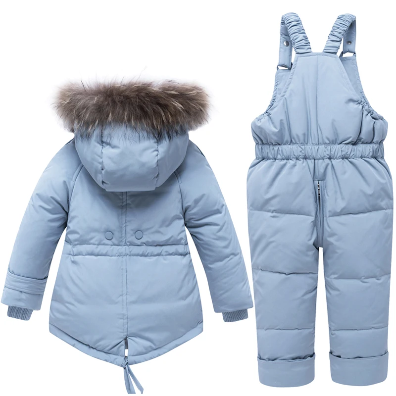 Г., комплекты зимней одежды для детей комбинезон, зимняя куртка+ комбинезон, комплект из 2 предметов, пальто на утином пуху для маленьких мальчиков и девочек меховой зимний комбинезон для детей