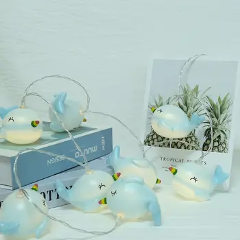 

10 LED Blue Dolphin Shape Decorative String Lights Cute Night Lamp F42B