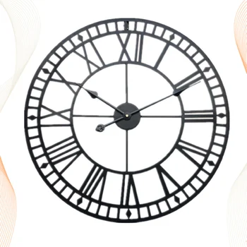 

1pc Wall Clock Wrought Iron Round Modern Creative Wall Decorative Clock for Office Home