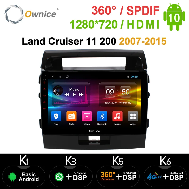 Ownice Android 10 0 автомобильный DVD навигатор GPS плеер для Toyota Land Cruiser 11 200 2007 2015 k3 k5 k6 DSP 4G