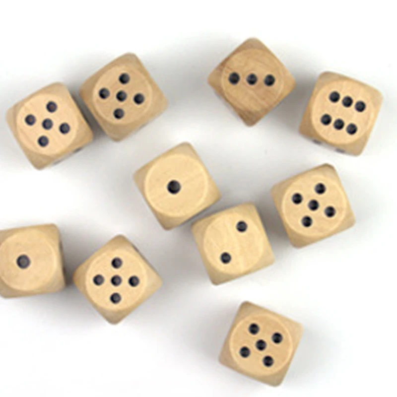 Wood Black 3 шт деревянные игральные кости D6 двухсторонние игральные кости 20 мм точечные кубики Круглый Coener для детских игрушек настольные игры - Цвет: Wood Black