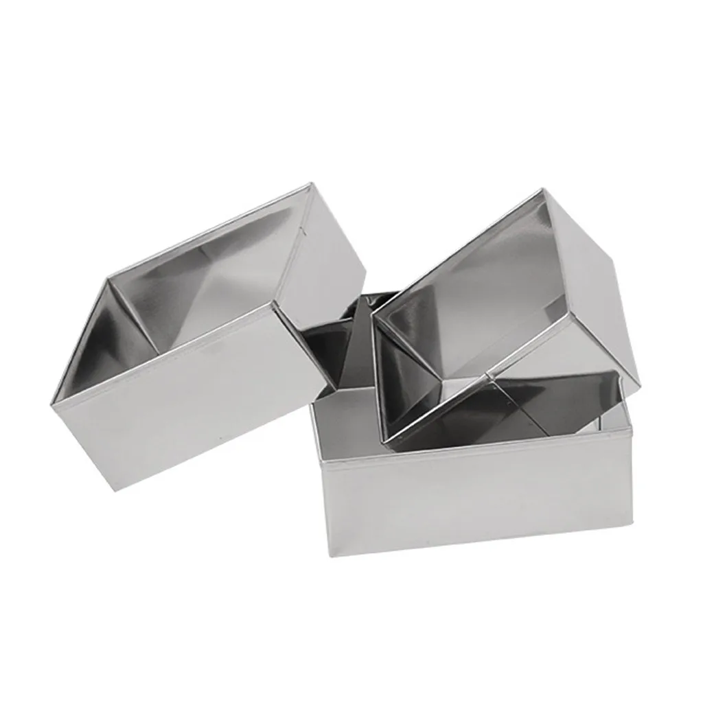 Stainless Steel Cake Mold Square-shaped Cake Dumpling Cookie Cutter Mold Diy Baking Dessert Tool 3pcs Oct#22
