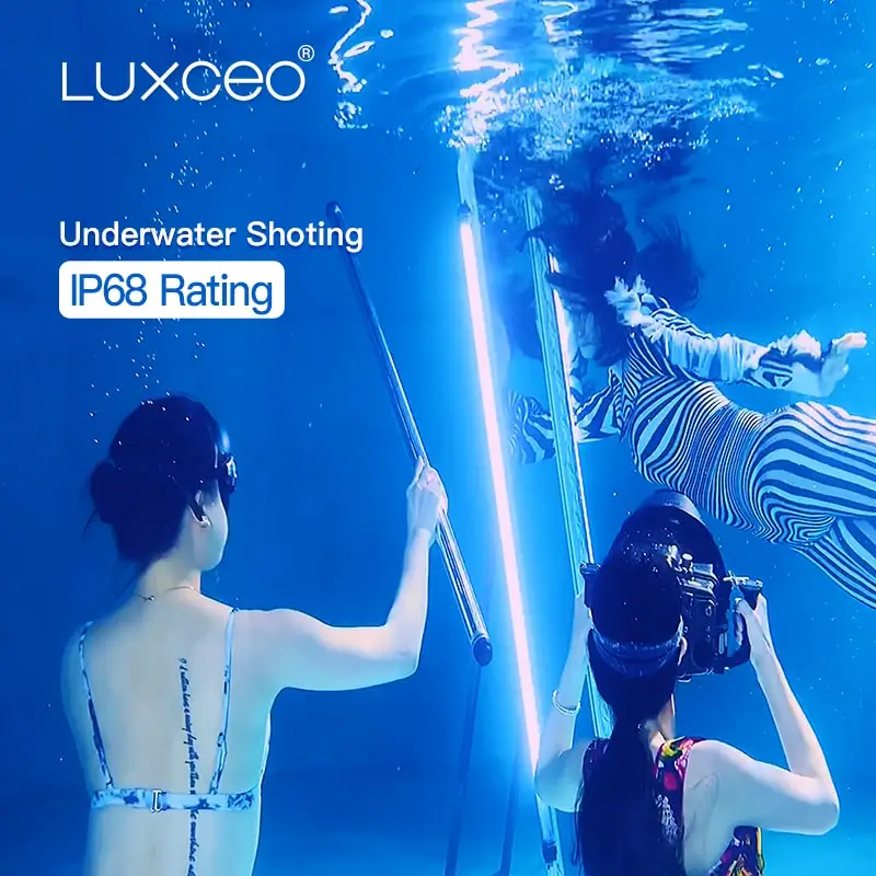 

LUXCEO P120 APP Control Photography Light Wand LED Video Light IP68 waterproof rgb tube light USB Rechargeable 18W 36,000 colors