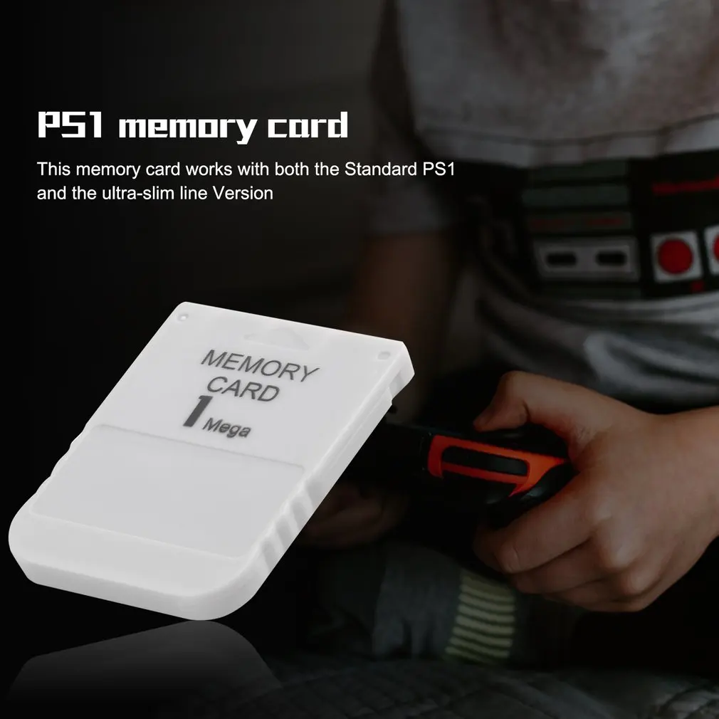 PS1 Memory Card 1 Mega Memory Card For PlayStation 1 One PS1 PSX Game Useful Practical Affordable White 1M 1MB