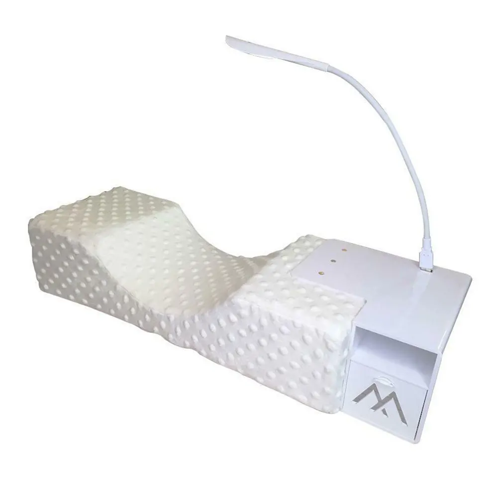 

Ergonomic Professional Acrylic U Shape Pillow Eyelash Extension Set Disinfection USB Powered LED Light Makeup Tool Workbench