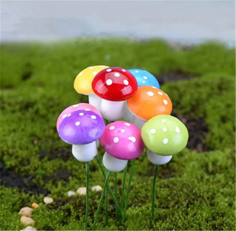 5 шт. красные/разноцветные поролоновые грибы миниатюры для сказочного сада