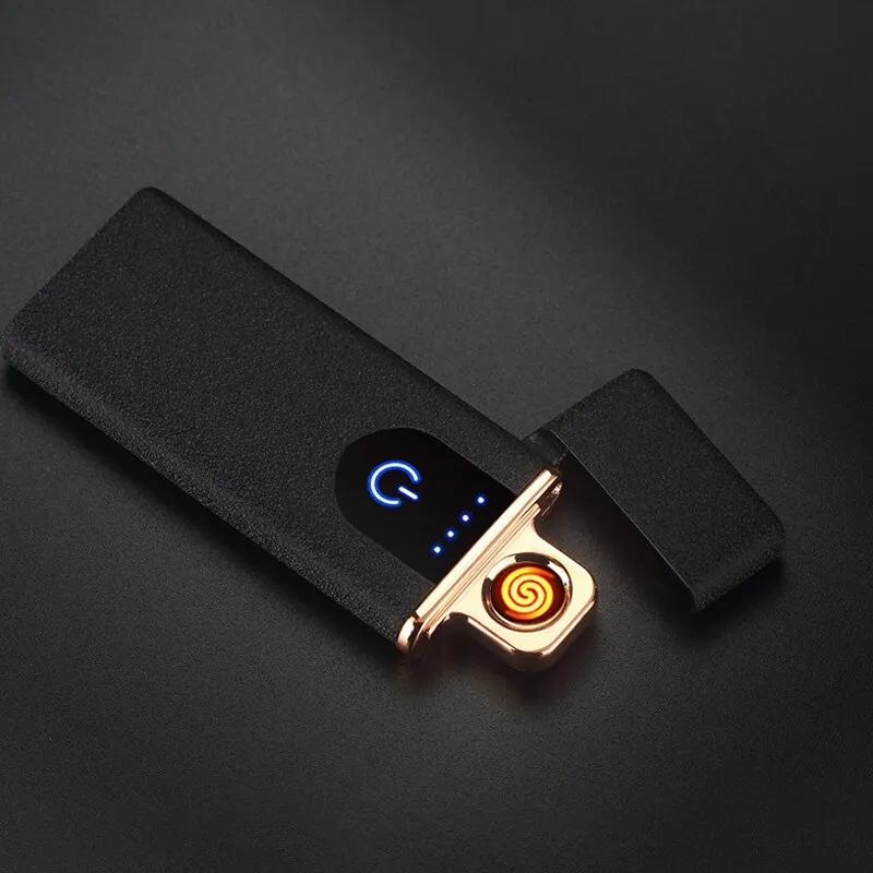 Сенсорный экран сенсор прикуриватель компактный умный датчик USB Перезаряжаемый сенсорный экран беспламенная зажигалка с индикатором батареи