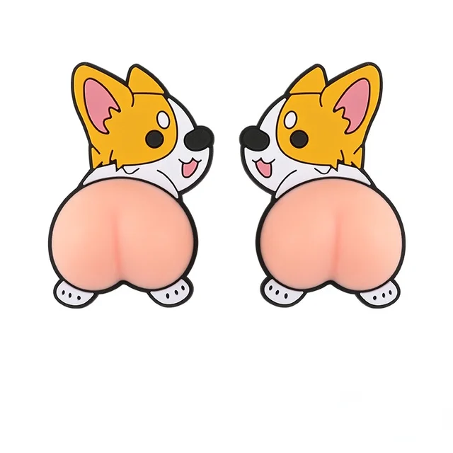 Anime Doraemon Crayon Shin Chan Cute Butt Car Sticker Cartoon Mini Soft Butt Silicone Squeeze Toys Fidget Children Stress Relief 5