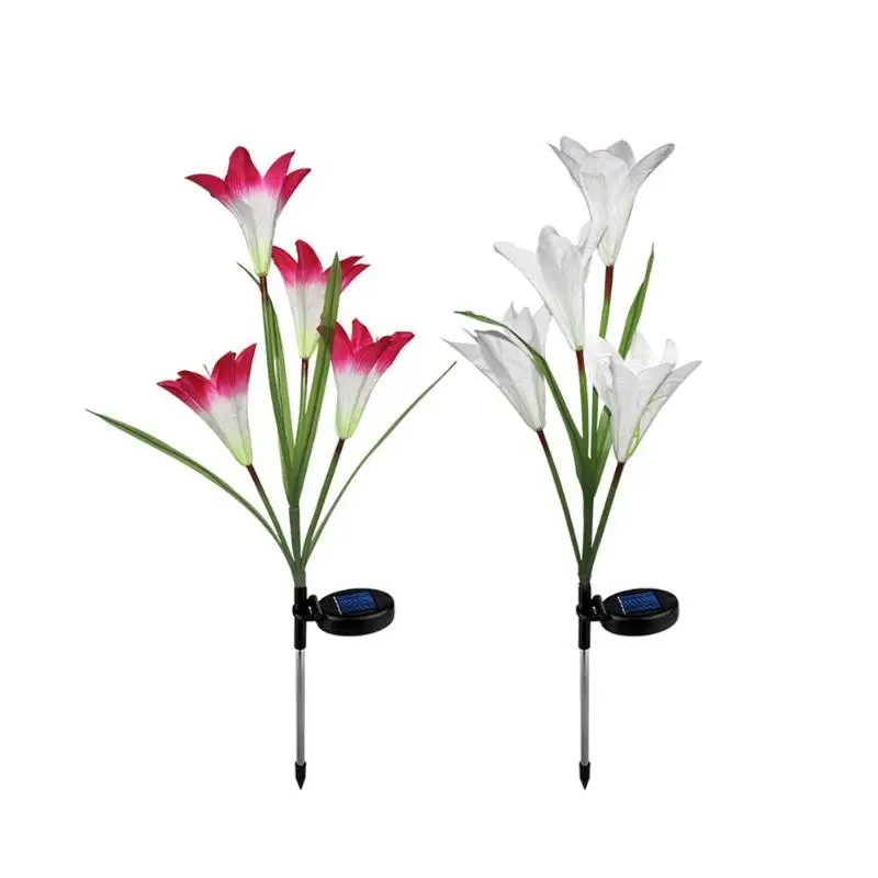

2pcs Solar LED Simulation Flower Light Waterproof Garden Landscape Lamp