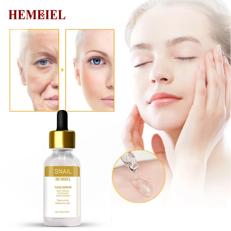 

HEMEIEL Snail Facial Serum Hyaluronic Acid Collagen Moisturizing Anti Wrinkle Anti Aging Whitening Skin Repair Facial Essence