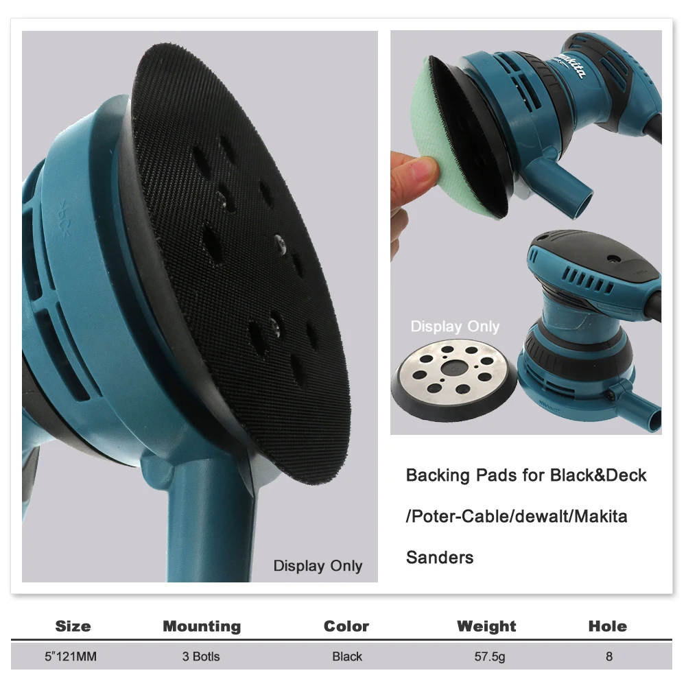 5 дюймов 8 отверстие Замена шлифовальные подушечки " крюк и петля шлифовальная подложка пластины шлифовальная площадка для Makita электрический шлифовальный станок электроинструмент