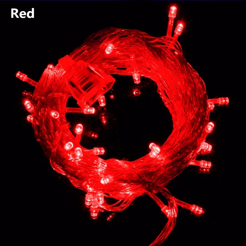 Рождественская гирлянда, гирлянда, светильник-сосулька s, водонепроницаемый, 220 В, сказочный светильник, для улицы, дома 10 м, 100 светодиодный, для свадебной вечеринки, Рождественский светодиодный светильник D40 - Испускаемый цвет: Красный