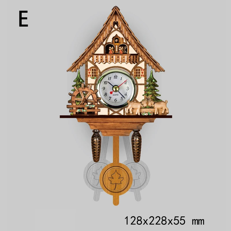 New 3D Handcrafted Wall Clock Wooden Cuckoo Wall Clock Quartz Clock Fashion Christmas Gift Home Art Decor