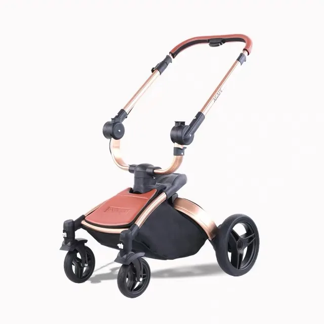 Baby Stroller 3 in 1 Luxury Pram For Newborn Carriage PU leather High Landscape trolley car 360 rotating baby Pushchair shell