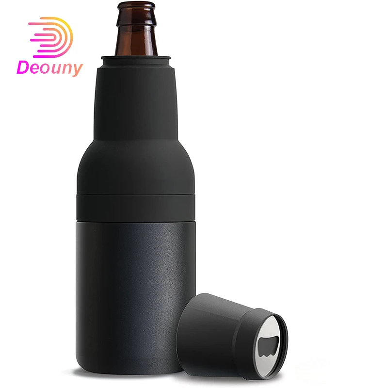 DEOUNY Frosty Beer Vacuum Insulated Double Walled Stainless Steel Beer Bottle And Can Cooler With Opener Bar Tools