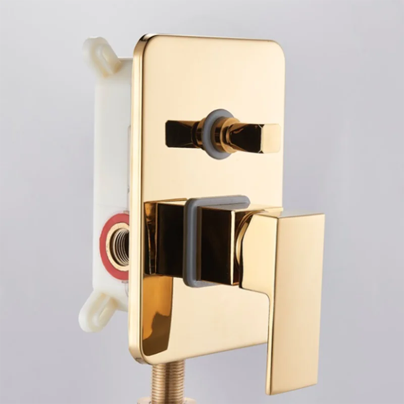 Golden 2 way-B Набор для душа аксессуары Смеситель горячей и холодной воды кран для ванны душ настенный смеситель клапан контроль температуры Дождь душ хром - Цвет: Golden 2 way-B
