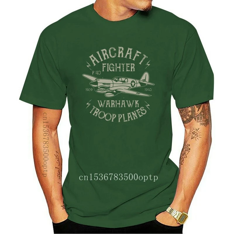 Bnwt Warhawk Aircraft Fighter Pilot Trooper Planes Army Adult Tops Tee Shirt S-Xxl Street Plus Size T-Shirt