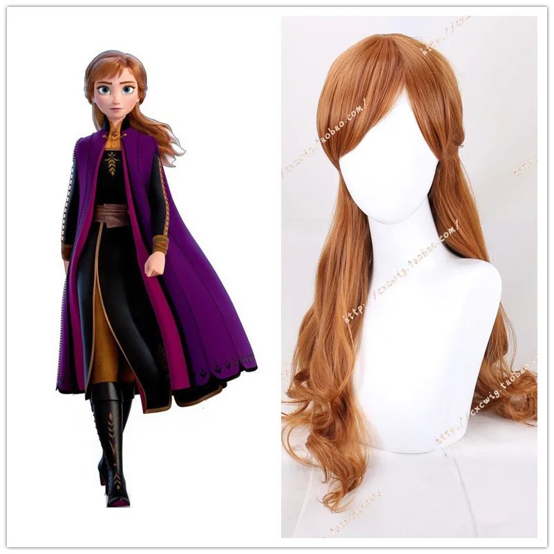 2 вида Олафа Приключения II Принцесса Анна косплей парик Хэллоуин причудливый Снежная королева Анна Плетеный парик длинный кудрявый волнистый парик