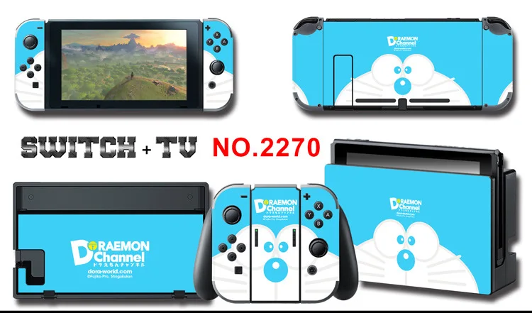 1set New Cute Anime Full Body Sticker for NS Switch Protective Cover Skin Colorful Art for Game Console Joy-Con Controller Decor