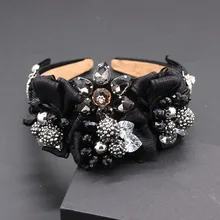 Модный шар широкая повязка для головы Модный темперамент преувеличен резинка для волос со стразами путешествия дикие женские вязаные шапочки 781