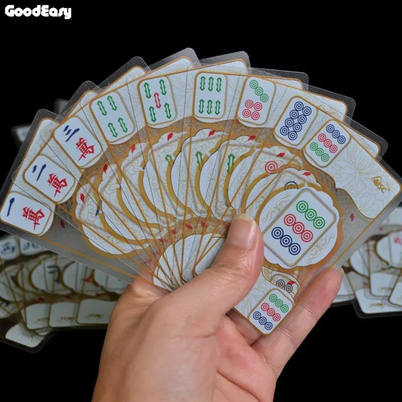 Покерные карты набор для покера Водонепроницаемый прозрачный кристалл маджонг игральные карты китайские традиционные классические карты игры настольные игры s семейная столешница игра