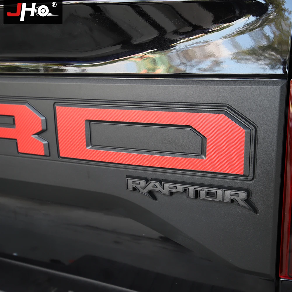JHO Pickup Accessories Tail Hood Engine Grille Red Letters Sticker Graphics Vinyl Decal for Ford F-150 Raptor