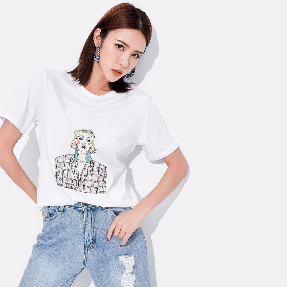 

T Shirt Women Ladies Top pink Tee Shirt Summer Clothing