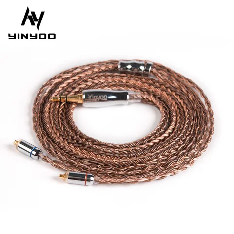 Cabo com Conector Yinyoo Núcleo Prata Chapeado Cabo 2.5 – 3.5 4.4mm Equilibrado Mmcx 2pin Zsn Zs10 Pro Blon Bl-05 Bl05 16