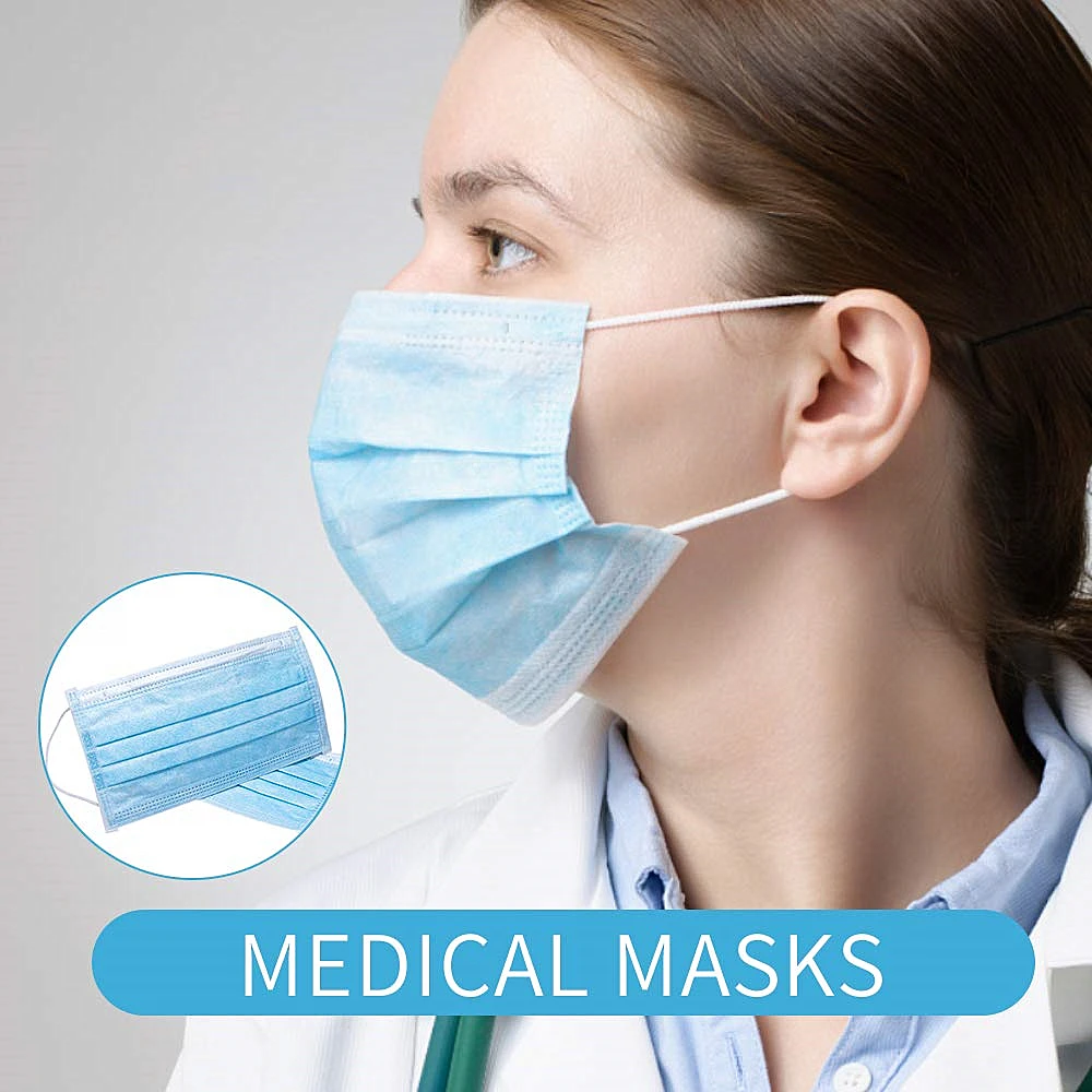 

Hot Sale 50pcs Disposable Earloop Face Breathable Mouth Masks 3 Layers Anti-Dust Safe Surgical Medical Dental Salon KN95 Mask