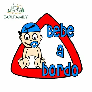 

EARLFAMILY 13cm x 12cm Baby Safety & Health Car Window Signs Decals Baby on Board Funny Car Stickers Waterproof Graphics