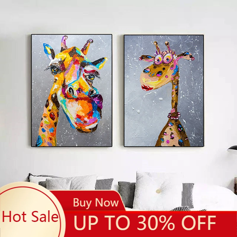 Graffiti Art Animal Canvas Painting Funny Giraffes Family Poster Prints  Decorative Picture Graphic Artwork for Kids Room Decor|Vẽ Tranh & Thư Pháp|  - AliExpress