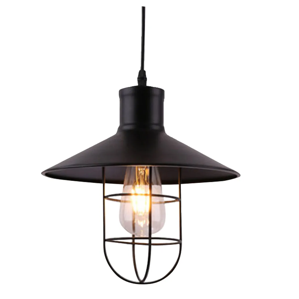 Подвесной светильник для ресторана, светодиодный потолочный светильник в стиле ретро, промышленный скандинавский стиль, железное искусство, внутреннее освещение, регулируемый кабель для кухни, подвесной светильник E27