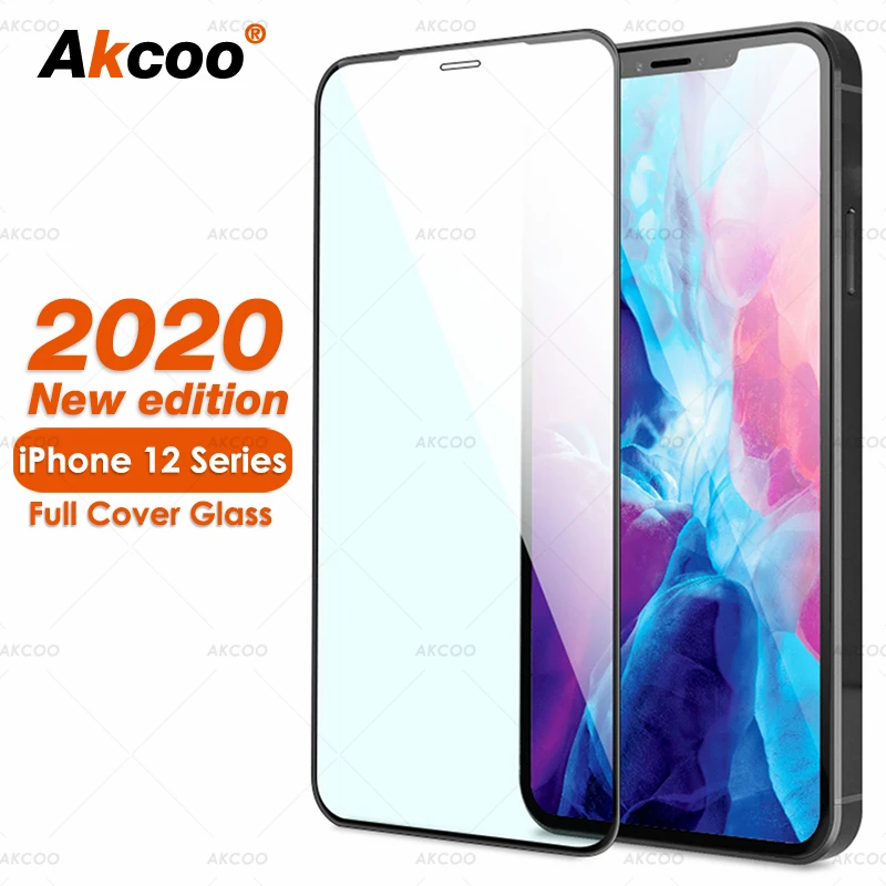 Закаленное стекло Akcoo для iPhone 12 Pro Max защита экрана полноэкранная стеклянная