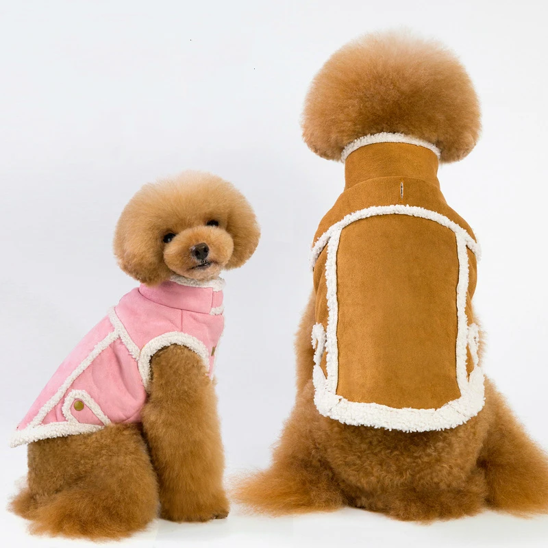 New Pet Clothes Plus Velvet Thickening Lambskin French Bulldog Dog Two-legged Jacket for Cotton Teddy Coats | Дом и сад