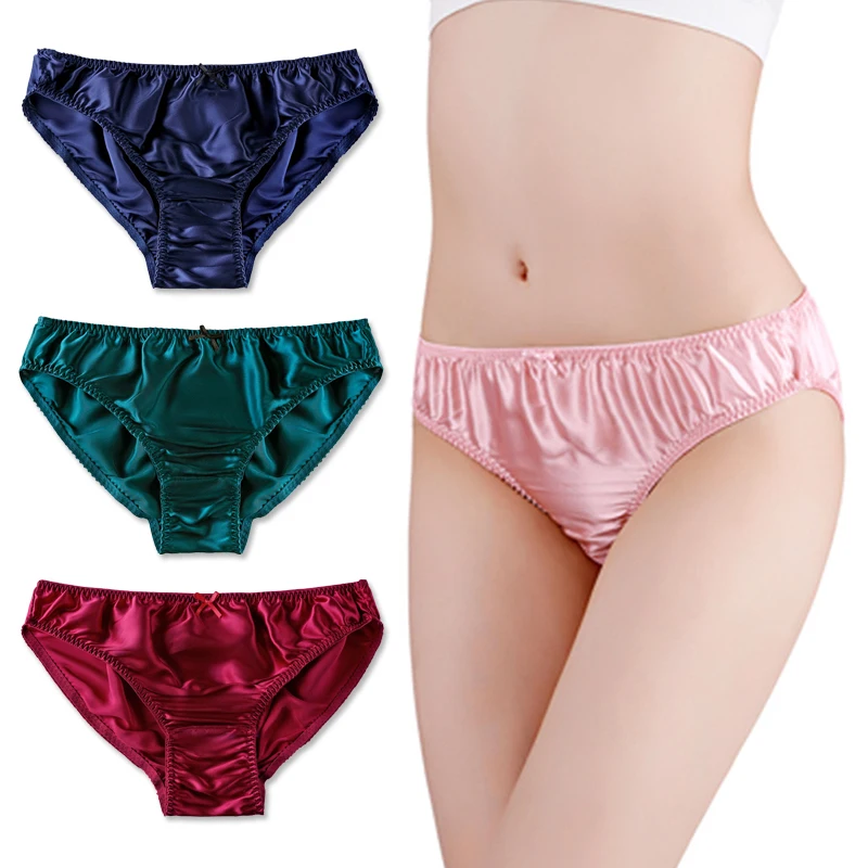 

Sexy Underwear Women Panties Silk Satin Briefs Ropa Interior Femenina String Bielizna Damska Majtki Damskie Bragas Mujer
