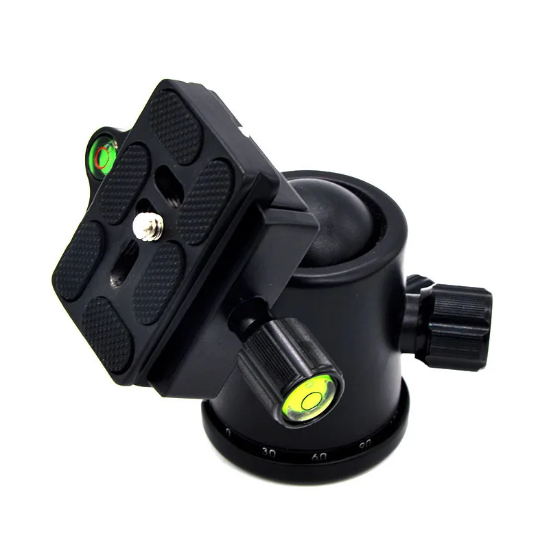 

Tripod Ball Head Aluminum Alloy Ballhead Panoramic Sliding Rail Head with 2 Built-in Spirit Levels GV99