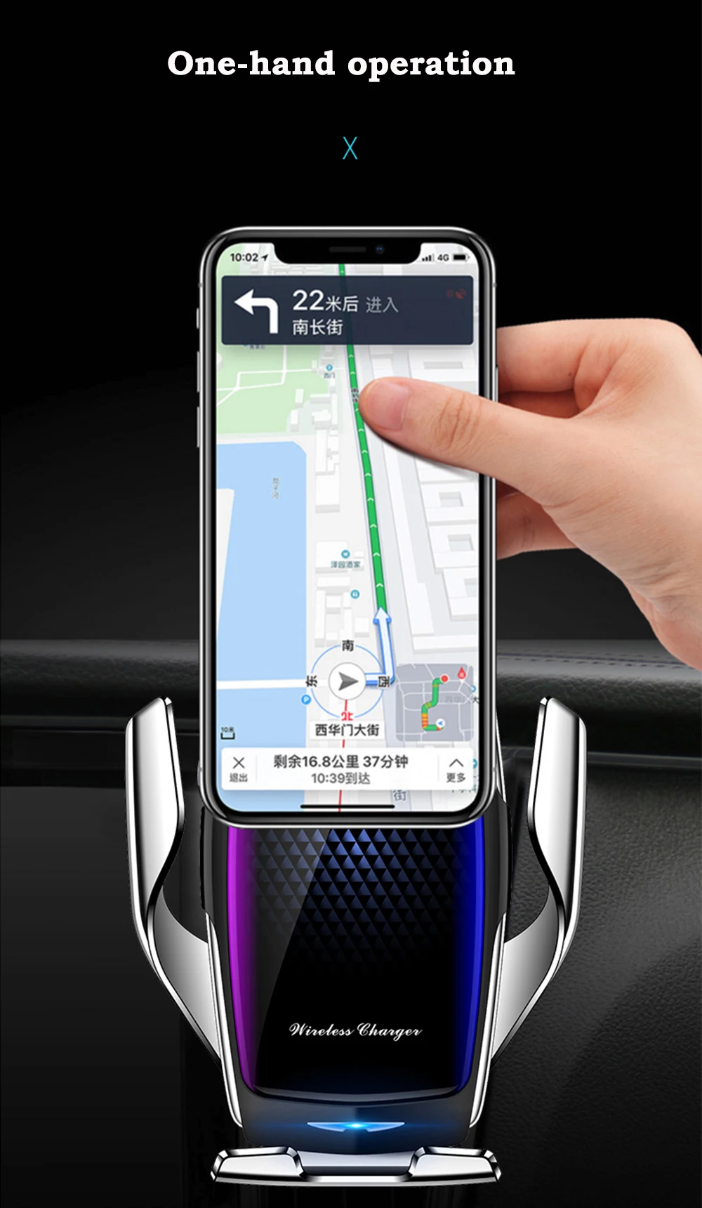 Очиститель воздуха автомобильный держатель для телефона Беспроводное зарядное устройство Qi автоматический зажим быстрое крепление для зарядки для huawei P30Pro Mate30 Iphone11 XR XS MAX