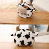 Funny Milk Cow Head Plush Hat Pillow Spot Print Cartoon Animal Stuffed Toy Headgear Cap Cosplay Party Photo Props 4