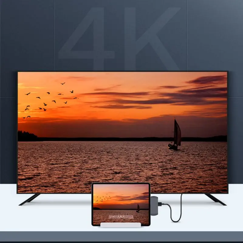 4-в-1 концентратор Тип C PD USB 3,0 HDMI аудио адаптер для телефона компьютера