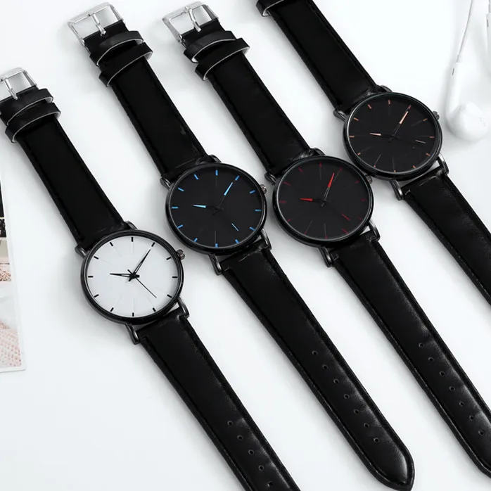 2022 Minimalist Men's Fashion Ultra Thin Watches Simple Men Business Leather Belt Quartz Watch Relogio Masculino